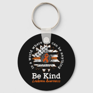 Be Kind Orange Ribbon Sunflower Kindness Leukaemia Keychain