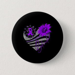 Be Kind Overdose Awareness Sunflower Ribbon Purple 2 Inch Round Button