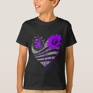 Be Kind Overdose Awareness Sunflower Ribbon Purple T-Shirt