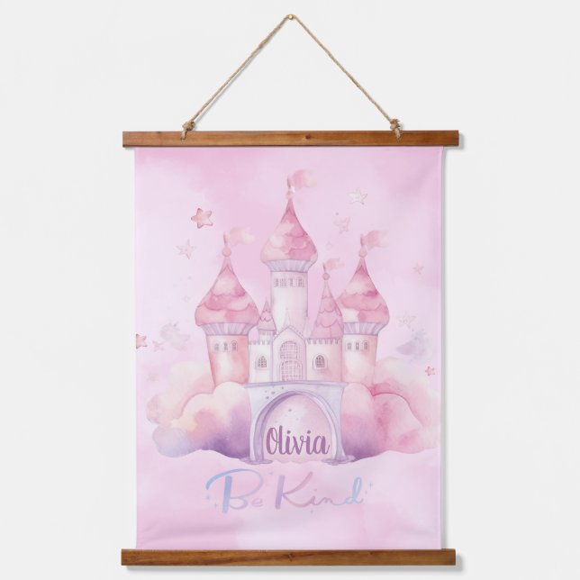 Be Kind Palace on the Pink Cloud customizable Hanging Tapestry (Front)