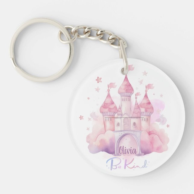 Be Kind Palace on the Pink Cloud customizable Keychain (Front)