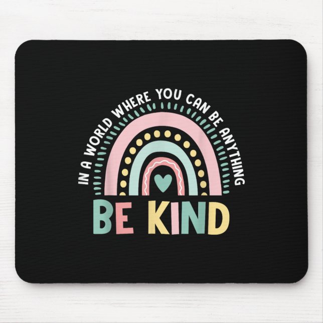 Be Kind Pastel Rainbow Daisy Back To School Kinder Mouse Pad (Front)