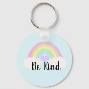 Be Kind Pastel Watercolor Rainbow Keychain
