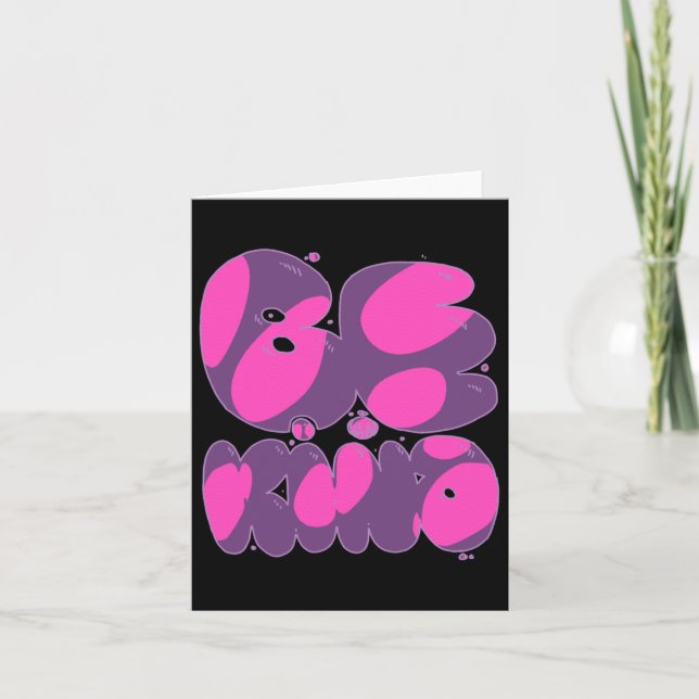 Be Kind Pink And Purple Sticker  Card (Front)