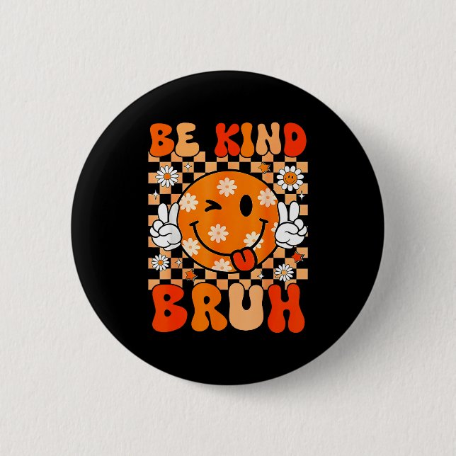 Be kind positive kindness orange kids anti 2 inch round button (Front)