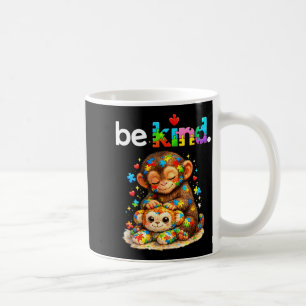 Be kind punch monkey colourful puzzle autism coffee mug