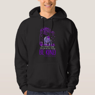 Be Kind Purple Domestic Violence Awareness Elephan Hoodie