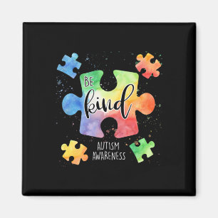 Be Kind Puzzle Pieces Cute Autism Awareness  Magnet