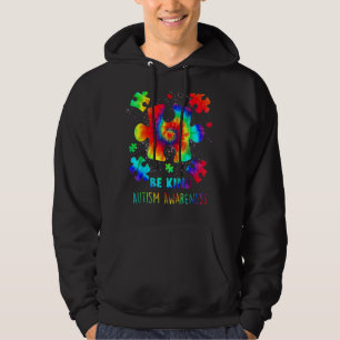 Be Kind Puzzle Pieces Tie Dye Autism Awareness 2 Hoodie
