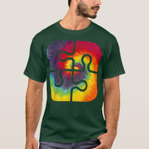 Be Kind Puzzle Pieces Tie Dye Cute Autism Awarenes T-Shirt