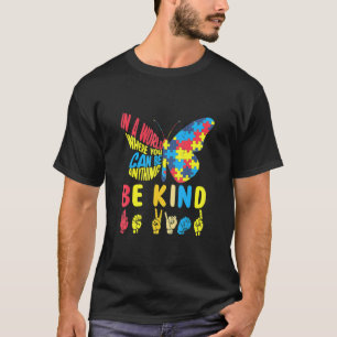 Be Kind Puzzle Sign Language Hand Talking Autism  T-Shirt