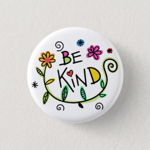 Be Kind Quote Cute Typography 1 Inch Round Button