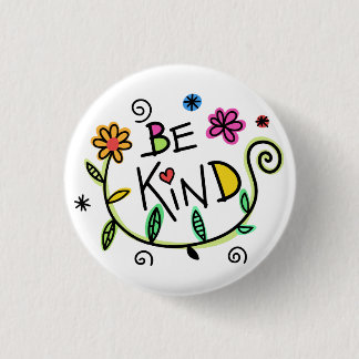 Be Kind Quote Cute Typography 1 Inch Round Button