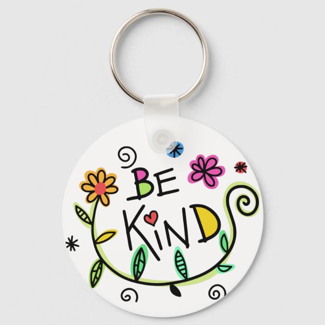 Be Kind Quote Cute Typography Keychain (Front)
