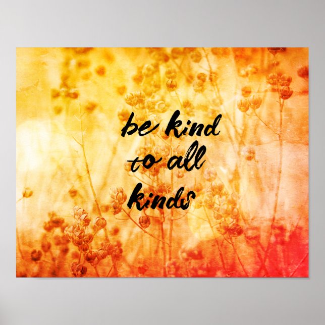 be kind quote sunny seeds nature art poster (Front)