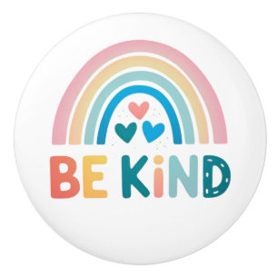 Be Kind Rainbow Ceramic Knob