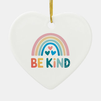 Be Kind Rainbow  Ceramic Ornament