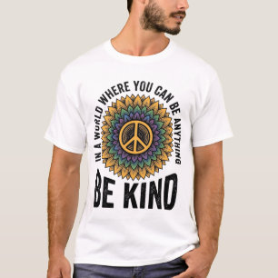 Be Kind Rainbow Flower Peace Vintage Shirt Design_