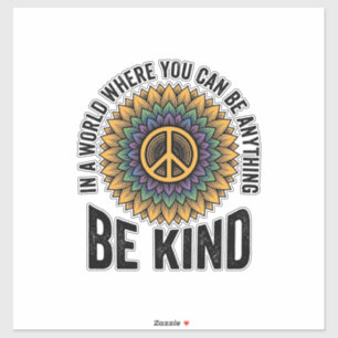Be Kind Rainbow Flower Peace Vintage Shirt Design_