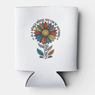 Be Kind Rainbow Flower Vintage Engraving Shirt_1 Can Cooler