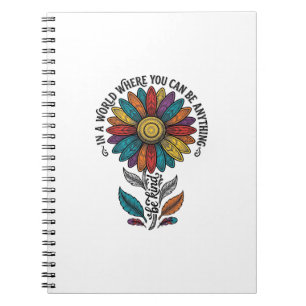 Be Kind Rainbow Flower Vintage Engraving Shirt_1 Notebook