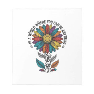 Be Kind Rainbow Flower Vintage Engraving Shirt_1 Notepad