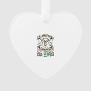 Be Kind Rainbow Heart Hands Vintage Shirt Design_1 Ornament