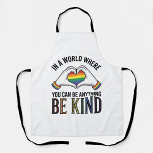 Be Kind Rainbow Heart Hands Vintage Vector Design_ Apron