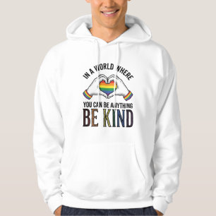 Be Kind Rainbow Heart Hands Vintage Vector Design_ Hoodie