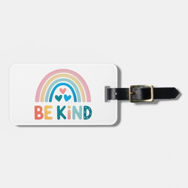 Be Kind Rainbow Luggage Tag (Front Horizontal)