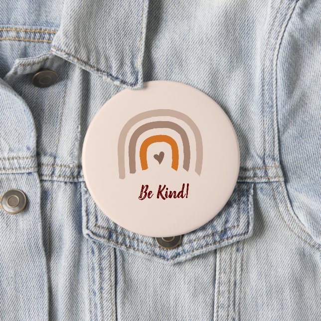 Be kind Rainbow modern colours diversity 4 Inch Round Button (In Situ)