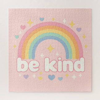 Be Kind – Rainbow Pastel Positivity Jigsaw Puzzle
