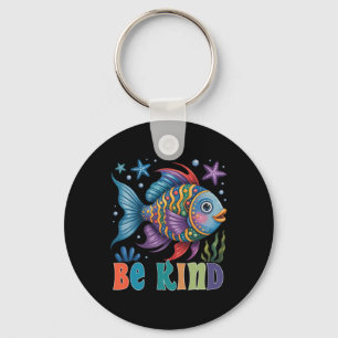 Be Kind Rainbow Scale Fish Teacher Reading Book To Keychain