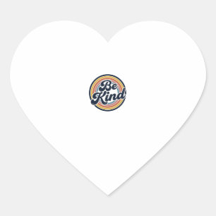 Be Kind Retro Rainbow Vintage Shirt Design_1 Heart Sticker