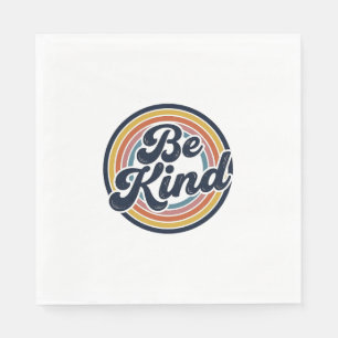 Be Kind Retro Rainbow Vintage Shirt Design_1 Napkin