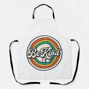 Be Kind Retro Rainbow Vintage Shirt Design_2 Apron