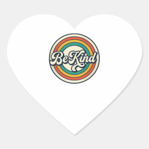 Be Kind Retro Rainbow Vintage Shirt Design_2 Heart Sticker