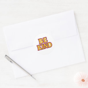 Be Kind Retro Typography Sticker – Positive Vibes