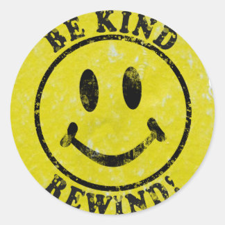 Be Kind Rewind Retro Video Rental Classic Round Sticker