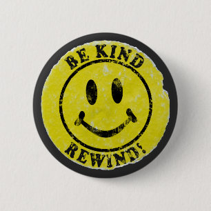 Be Kind Rewind Retro Video Rental Sticker 2 Inch Round Button