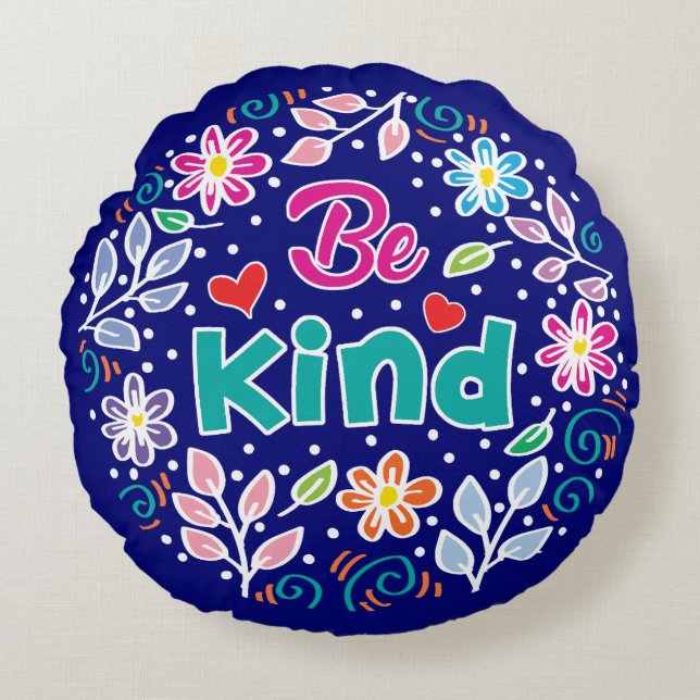 Be Kind Round Pillow (Front)