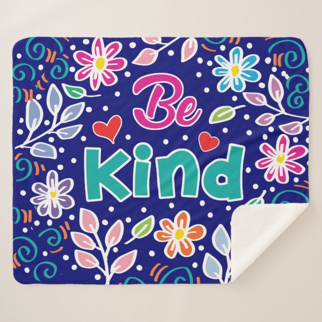 Be Kind Sherpa Blanket (Front (Horizontal))