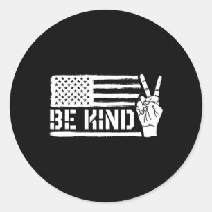 Be Kind Sign Language Asl Teacher Gift Deaf Awaren Classic Round Sticker