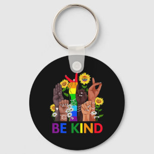 Be Kind Sign Language Hand Talking LGBTQ Gay Les P Keychain