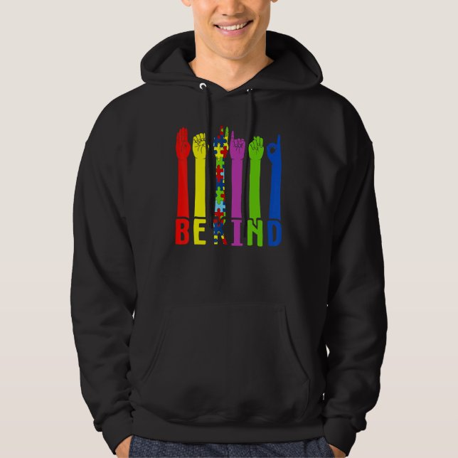 Be Kind Sign Language Hand Talking Teachers Interp Hoodie (Front)