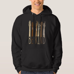 Be Kind Sign Language Hand Talking Teachers Interp Hoodie