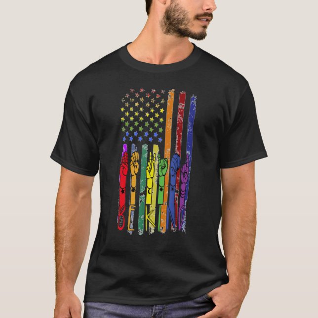 Be Kind Sign Language Hand Talking Teachers Interp T-Shirt (Front)
