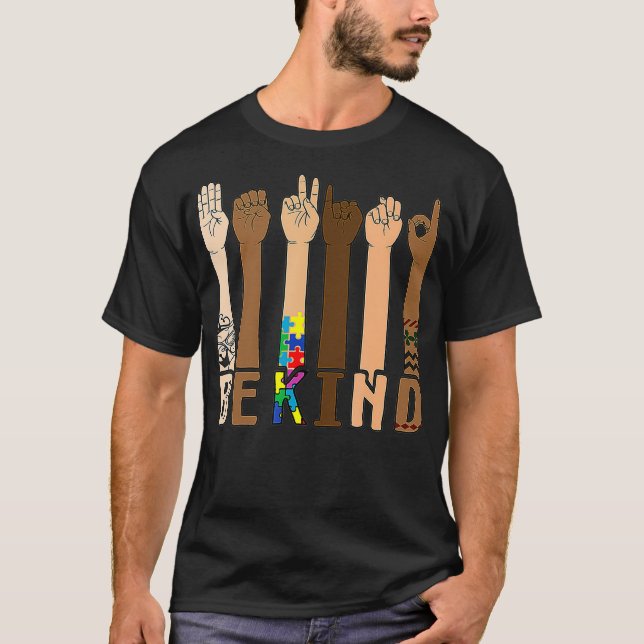 Be Kind Sign Language Hand Talking Teachers Interp T-Shirt (Front)