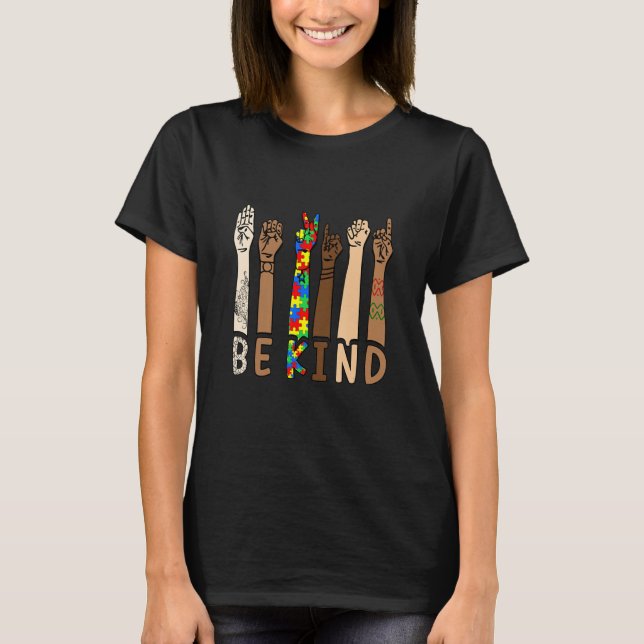 Be Kind Sign Language Hand Tee Teachers Interprete (Front)