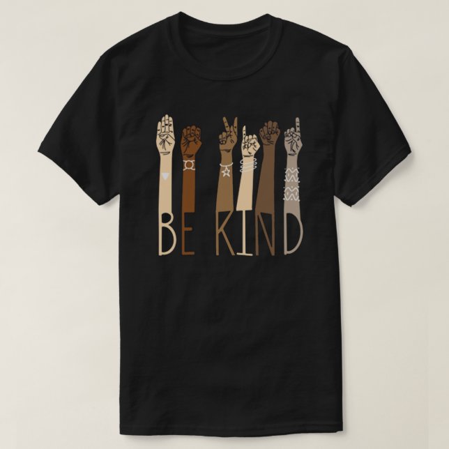 Be Kind - Sign Language - Peace T-Shirt (Design Front)